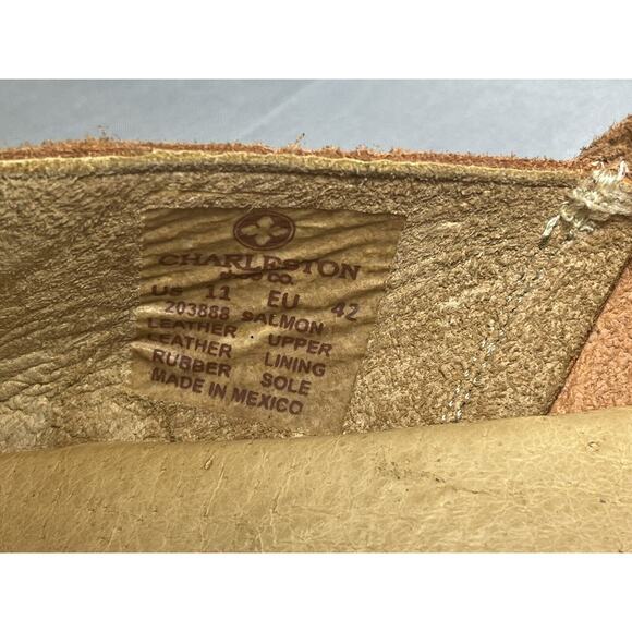 Charleston Shoe CO. Suede Alton Loafer Slip On Salmon Women's US 11 EU 4… - Picture 10 of 10